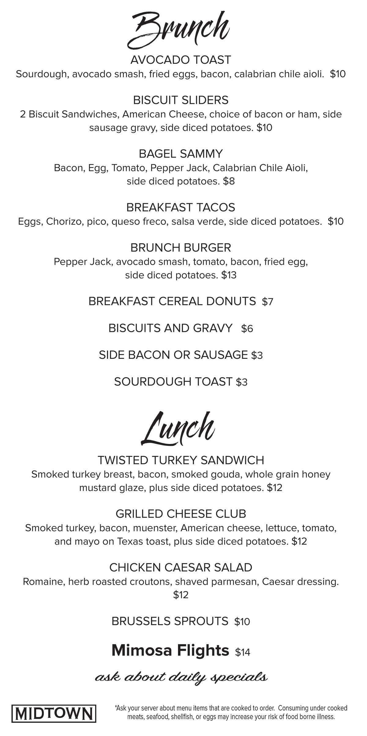 Brunch Menu - December 2022